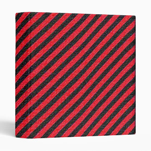 Thin Black and Red Diagonal Stripes Binder