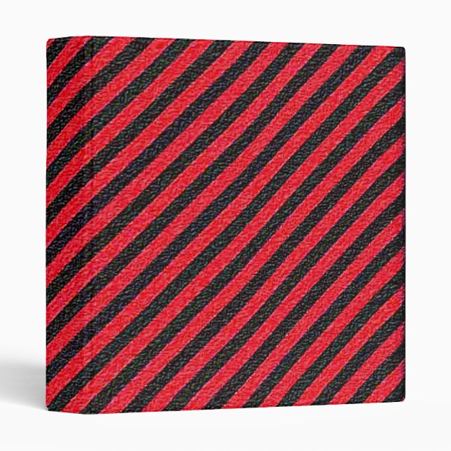 Thin Black and Red Diagonal Stripes Binder (Front/Spine)