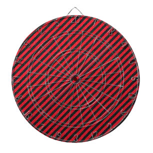 Thin Black and Red Diagonal Stripes Dartboard