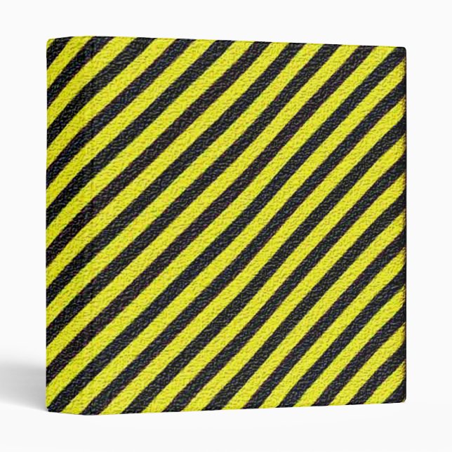 Thin Black and Yellow Diagonal Stripes Binder (Front/Spine)