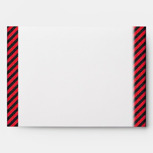Thin Black Red Diagonal Stripes Envelope (Front)