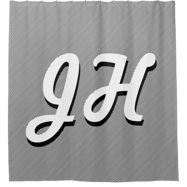 Thin Black & White Stripes | Retro-Styled Initials (Front)