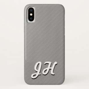 Thin Black & White Stripes   Retro-Styled Initials Case-Mate iPhone Case
