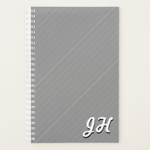 Thin Black & White Stripes   Retro-Styled Initials Planner