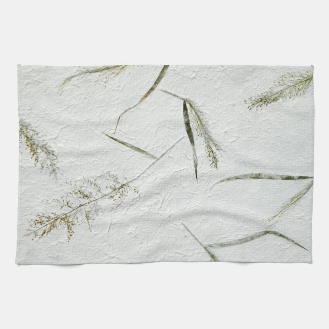 Thin blades of grass Japanese rice paper Kitchen Towel (Horizontal)
