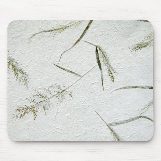 Thin blades of grass Japanese rice paper Mouse Pad (Front)