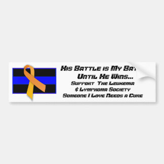 Thin_Blue_Line, 2000px-Orange_ribbon_svg, His B... Bumper Sticker