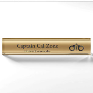 Thin Blue Line - 24 Karat Gold Look Nameplate