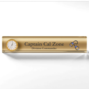 Thin Blue Line - 24 Karat Gold Look Nameplate