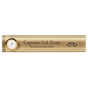 Thin Blue Line - 24 Karat Gold Look Nameplate
