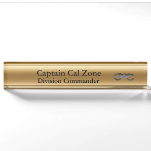 Thin Blue Line - 24 Karat Gold Look Nameplate