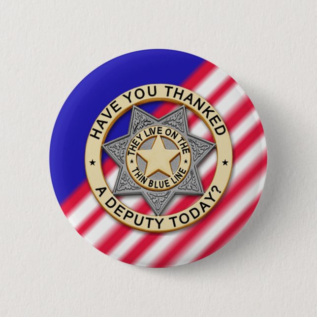 Thin Blue Line 2 Inch Round Button (Front)