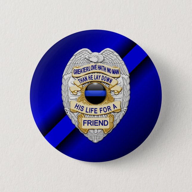 Thin Blue Line 2 Inch Round Button (Front)