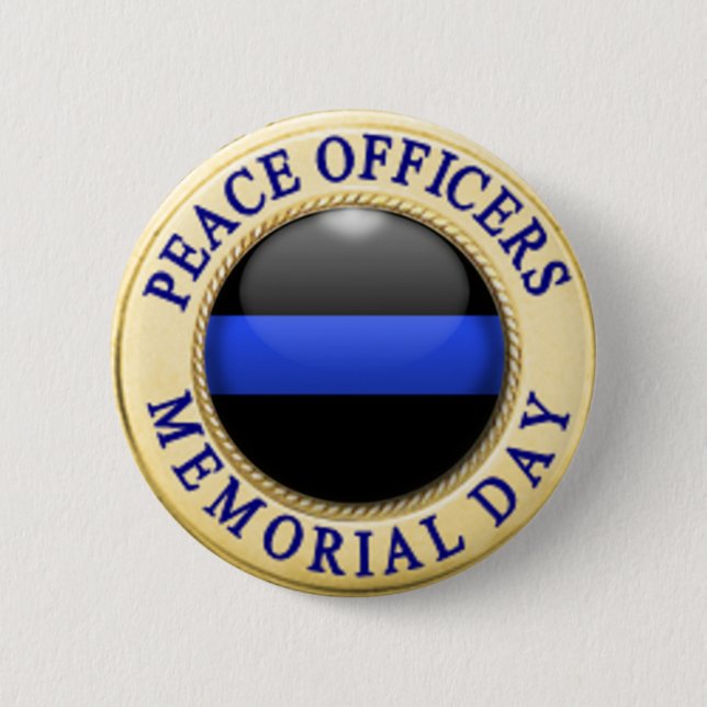 Thin Blue Line 2 Inch Round Button (Front)