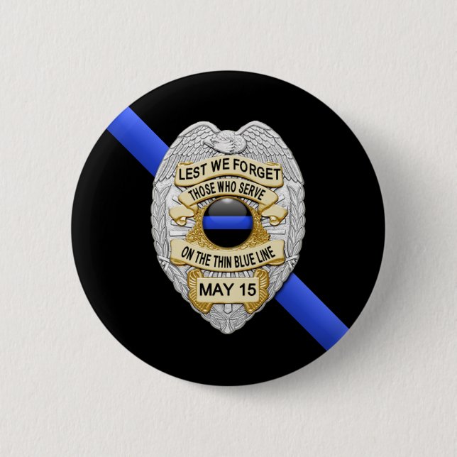 Thin Blue Line 2 Inch Round Button (Front)