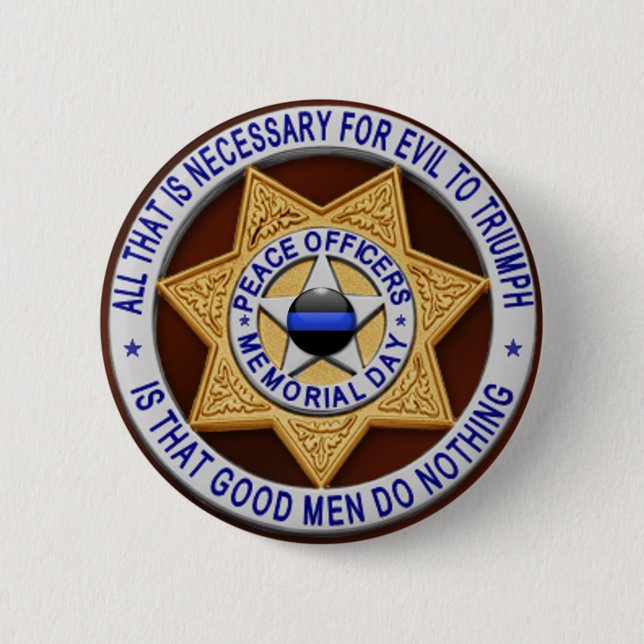 Thin Blue Line 2 Inch Round Button (Front)