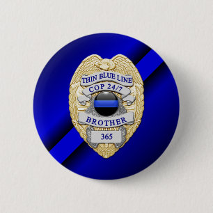 Thin Blue Line 2 Inch Round Button