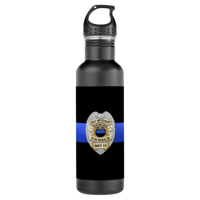 Thin Blue Line 710 Ml Water Bottle (Front)