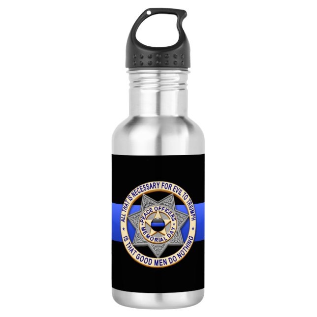 Thin Blue Line 710 Ml Water Bottle (Front)