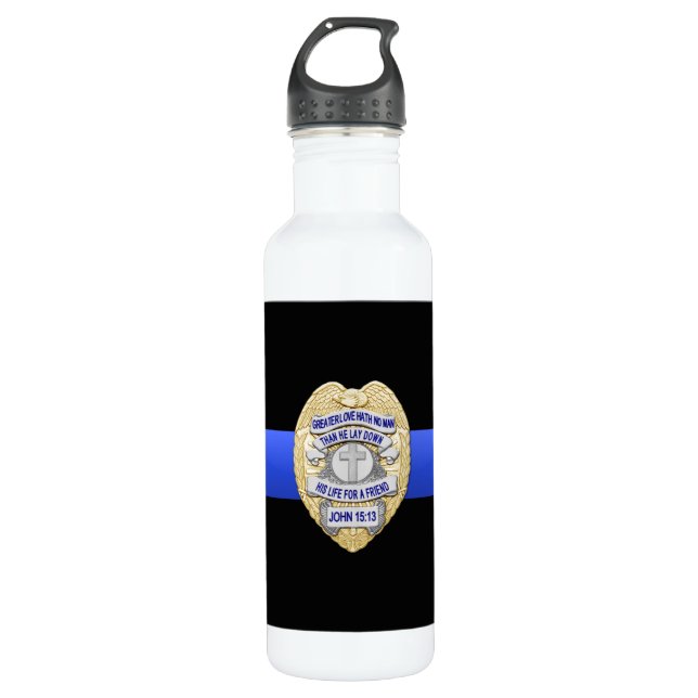 Thin Blue Line 710 Ml Water Bottle (Front)