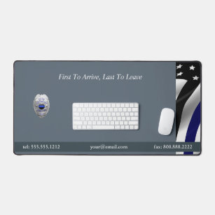 Thin Blue Line 911 Badge Desk Mat