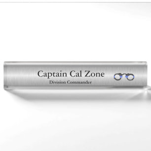Thin Blue Line - .999 Silver Look Nameplate