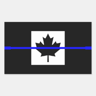 Thin Blue Line Accent on Canadian Flag Sticker