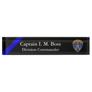 Thin Blue Line - Agency Patch Desk Name Plate