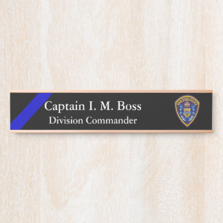 Thin Blue Line - Agency Patch Door Sign