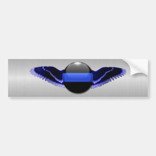 Thin Blue Line - Airborne Police Bumper Sticker