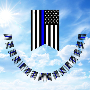 Thin Blue Line American Bunting Flags
