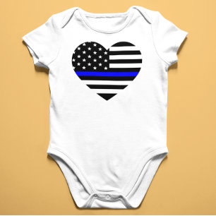 Thin Blue Line - American Flag Baby Bodysuit