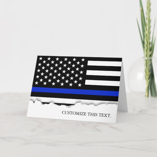 Thin Blue Line American Flag Card (Front)