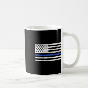 Thin Blue Line American Flag Defend Police Patriot Coffee Mug