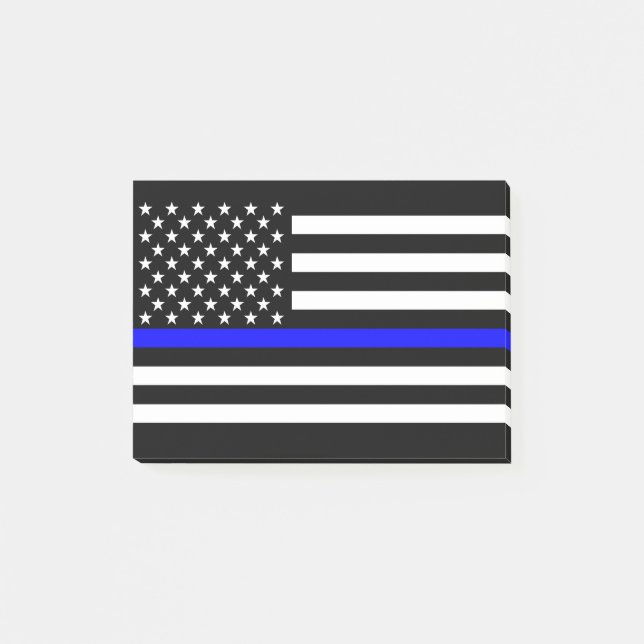 Thin Blue Line American Flag Graphic Decor Post-it Notes (Front)