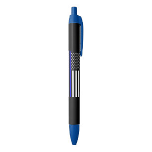 Thin Blue Line American Flag graphic on a Ink Pen