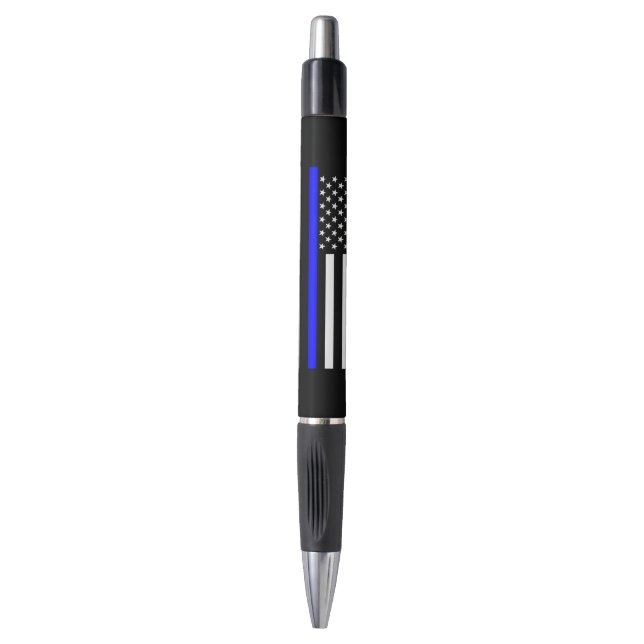 Thin Blue Line American Flag graphic on a Pen (Front Vertical)