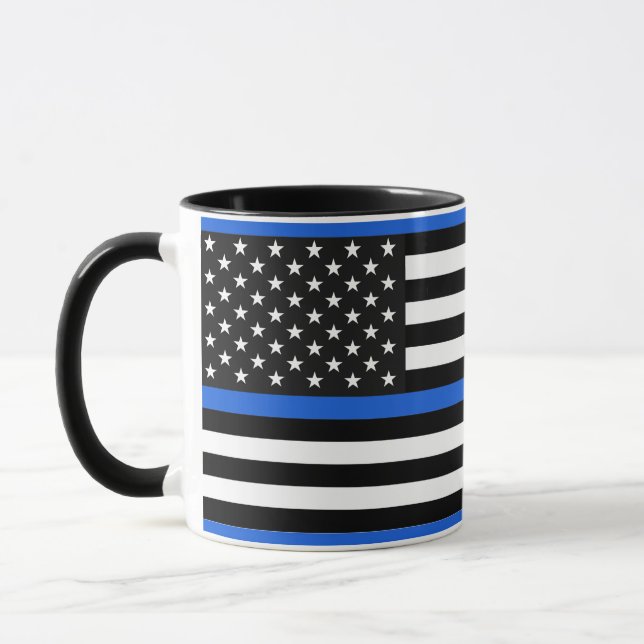 Thin Blue Line American Flag Mug (Left)