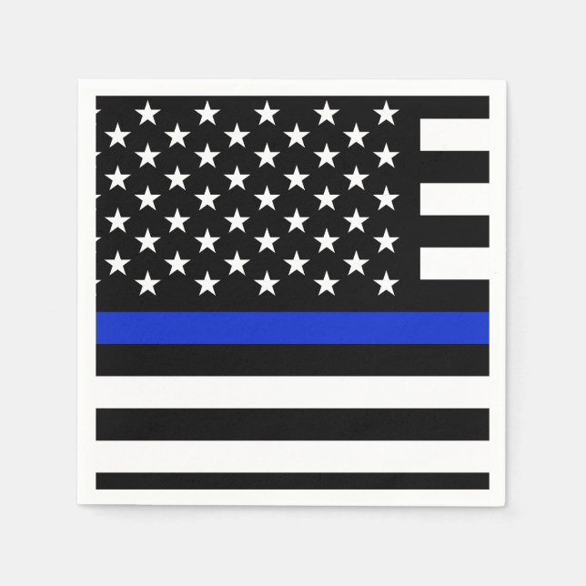 Thin Blue Line American Flag Napkin (Front)