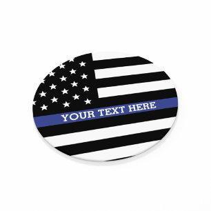 Thin Blue Line - American Flag Personalized Custom Coaster