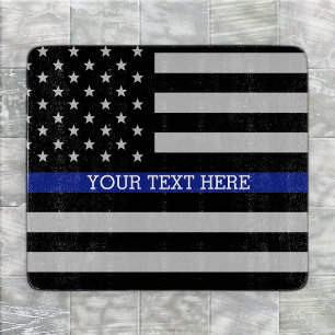 Thin Blue Line - American Flag Personalized Custom Cutting Board