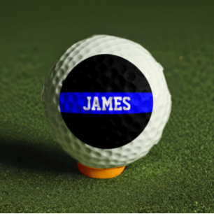 Thin Blue Line - American Flag Personalized Custom Golf Balls