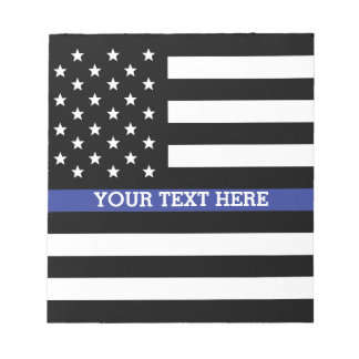 Thin Blue Line - American Flag Personalized Custom Notepad