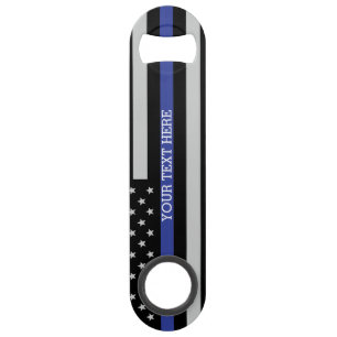 Thin Blue Line - American Flag Personalized Custom Speed Bottle Opener