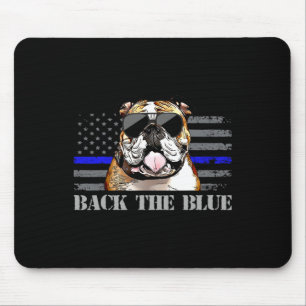 Thin Blue Line American Flag Police Dog  Mouse Pad