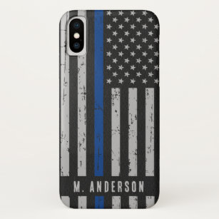 Thin Blue Line - American Flag - Police Officer Case-Mate iPhone Case