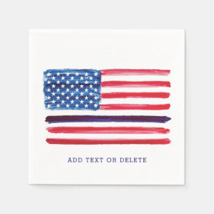 Thin Blue Line American Flag Police Officer Napkin
