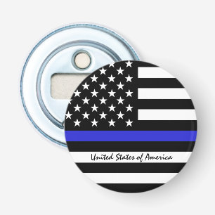 Thin Blue Line & American Flag police / USA office Bottle Opener