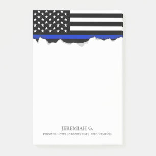 Thin Blue Line American Flag Post-it Notes