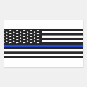 Thin Blue Line American Flag Sticker